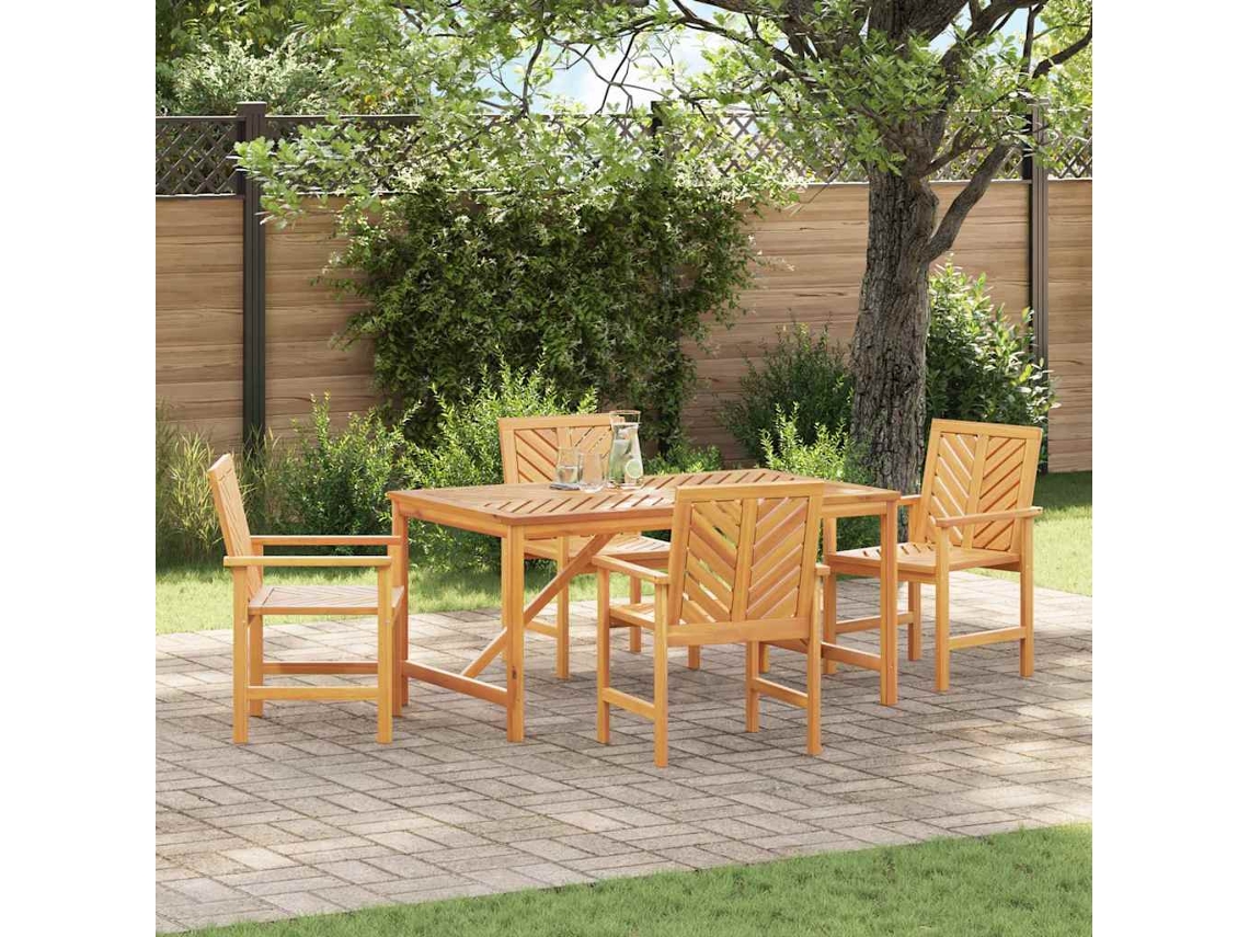 Vidaxl Conjunto De Jantar Para Jardim 5 Unid. Castanho
