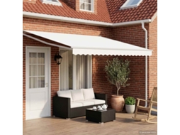 Vidaxl Toldo Retrátil Elétrico Branco 4,5 × 3 M