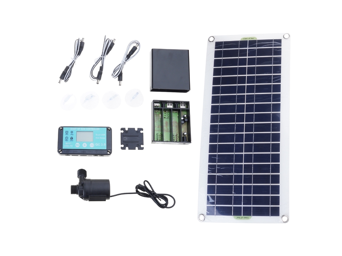 Fonte De Água Solar Externa Com Painel De 100 W E Sistema De Carregamento Automático Por Elevação.