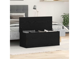 Vidaxl Caixa De Armazenamento Carvalho Preto 102 X 35 X 35 Cm