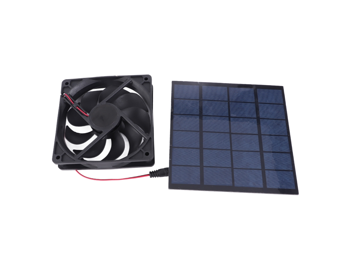 Ventilador Solar 5w Eco Amigável Abrigos Animais