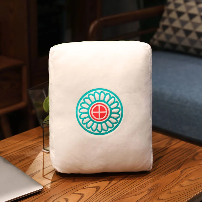 Almofada/travesseiro Criativo de Mahjong, Brinquedo de Pelúcia em Estilo Chinês MDUG (estilo 1 35x25 Cm)