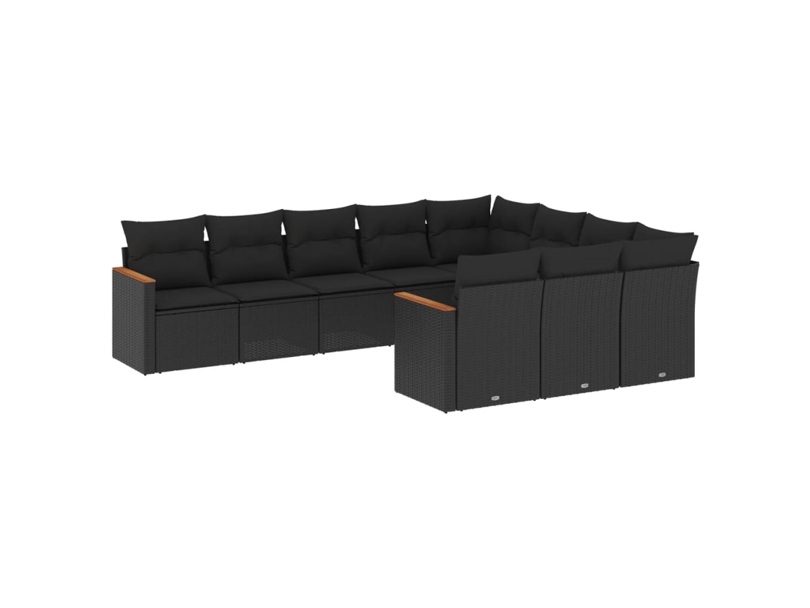 Garden Sofa Set, Garden Sofa Sets Vidaxl Preto Rattan / Vime (n/a)