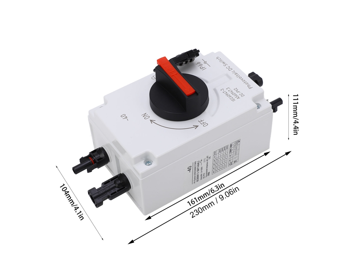 Laxiscreed Interruptor Solar Fotovoltaico 32a 4p À Prova De Água Ip66 Para Painéis Solares