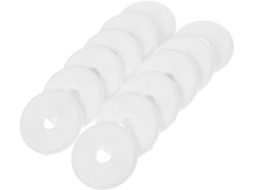 Conjunto De 12 Peças De Flanges Autoadesivas Redondas De 10 Mm Para Tubos, Em Abs Branco.