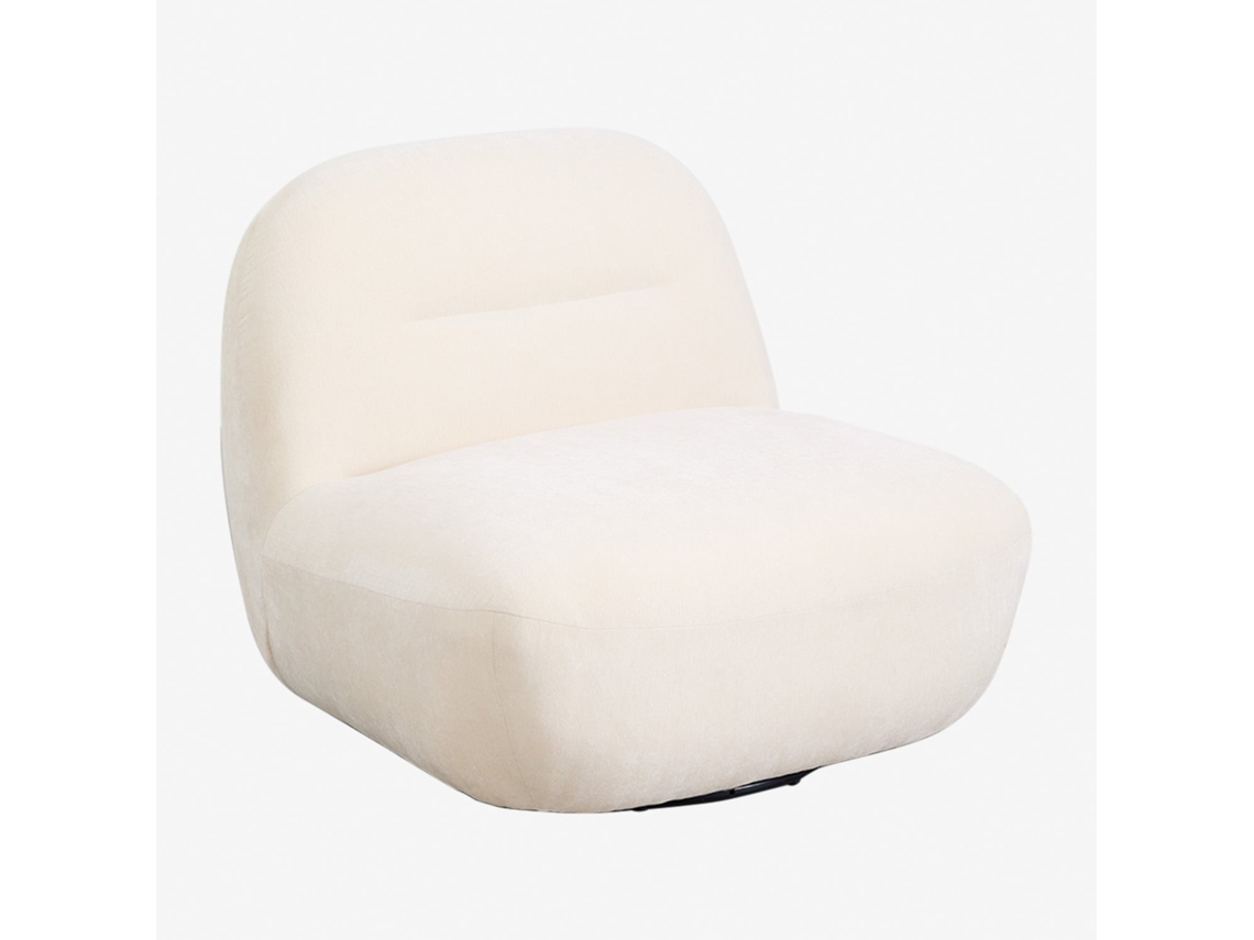 Sklum Sofá Giratório Em Chenille Sernin Poliéster                       Chenille Branco Quebrado