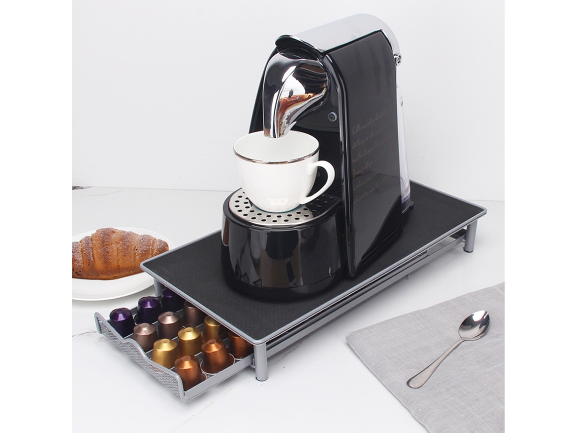 Suporte para cápsulas de café com gaveta multifuncional