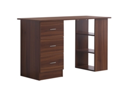 Mesa de Computador CHEZMOI com espaço de armazenamento, 6 compartimentos, 120x55x120cm, branca