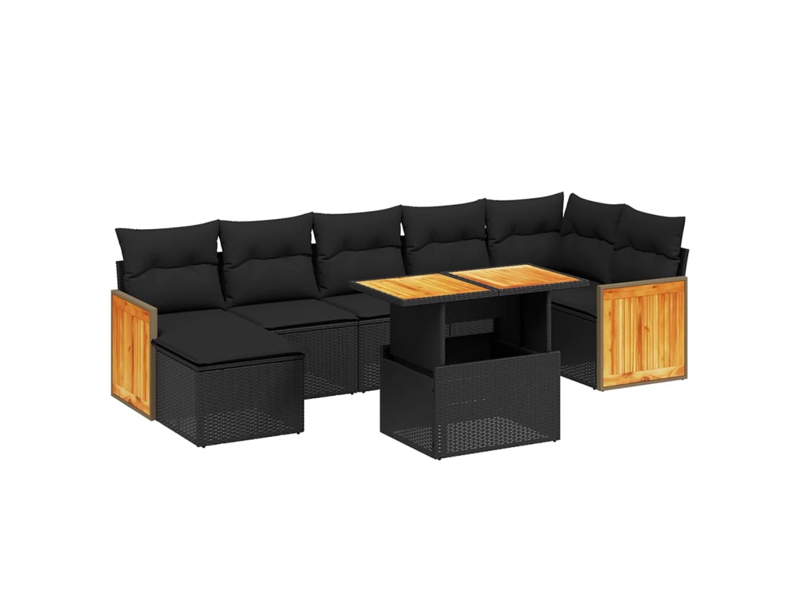 Garden Sofa Set, Garden Sofa Sets Vidaxl Preto Rattan / Vime (n/a)