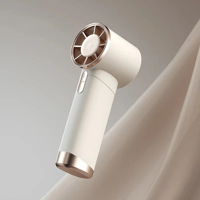 (marrom Claro) Mini Ventilador De Mão Com Indicador De Energia, Ventilador Portátil Recarregável