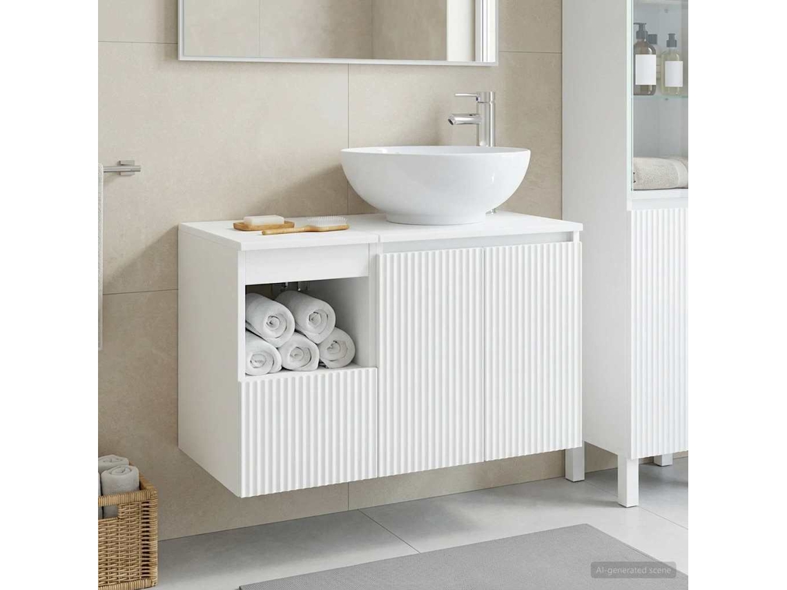 Vidaxl Conjunto De Móveis Para Banheiro 2 Unid. Branco Brilhante