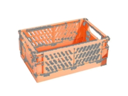 Caixa De Armazenamento De Plástico Dobrável Cesta De Cosméticos Laranja Olysi Shop