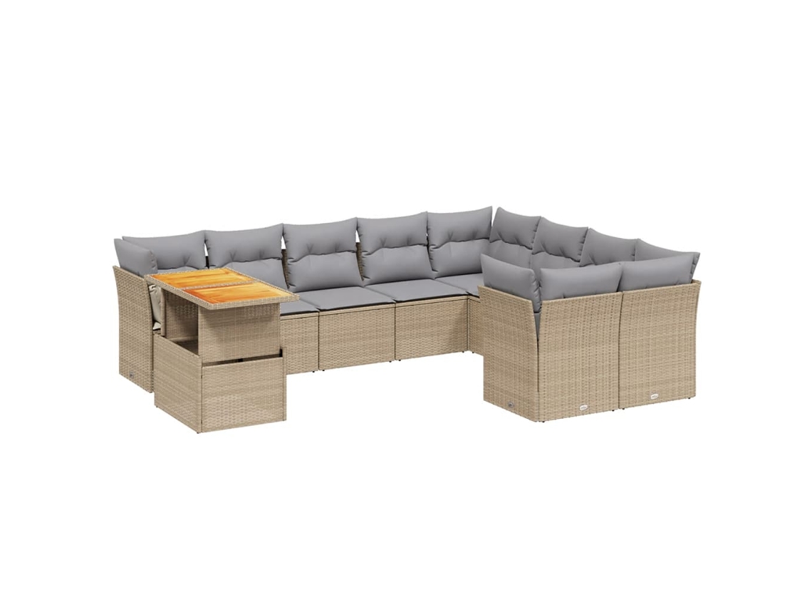 Garden Sofa Set, Garden Sofa Sets Vidaxl Bege Rattan / Vime (n/a)