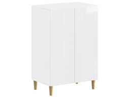 Vidaxl Armário De Sapatos Arnhem 59,5 X 39,5 X 90 Cm Branco Brilhante