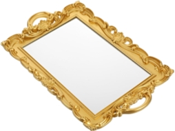 Bandeja Pequena Quadrada Nuobesty Estilo Retrô Europeu, Em Vidro E Plástico Pp, Decorativa E