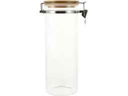 Pote De Vidro Clispeed 2300ml Com Tampa Flip Top Aço Inoxidável, Recipiente Hermético Para Feijão, Grãos E Macarrão