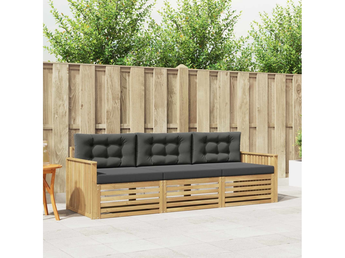 Vidaxl Conjunto De Sofás Para Exterior 3 Unid. Branco E Antracite