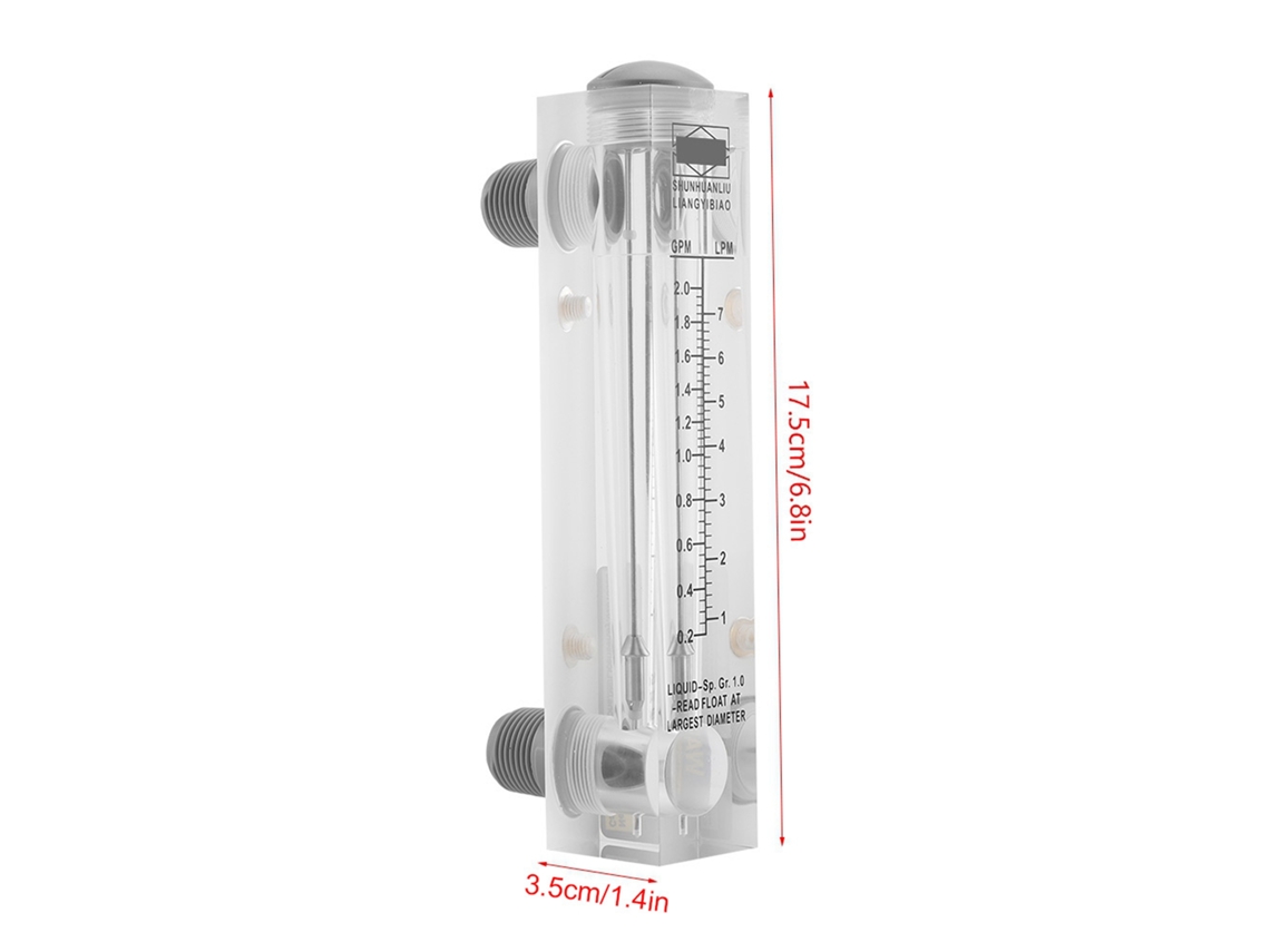 Laxiscreed Medidor De Fluxo De Ciência Em Vidro Para Painel, 0.2-2 Gpm (1-7 Lpm)