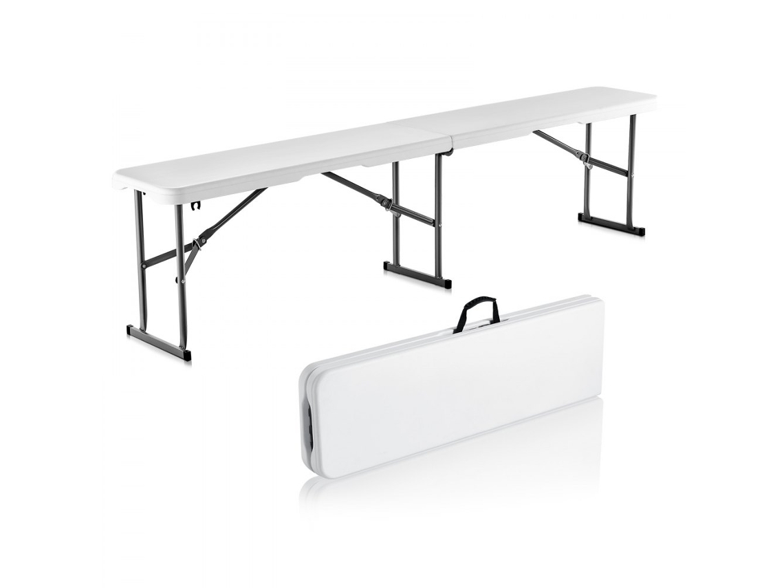 Banco De Jardim Dobrável 182 Cm Em Hdpe Para Eventos, Camping E Festas Tekmaquinas