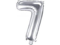 Balão PARTYDECO número 7 Foil 35cm Prateado