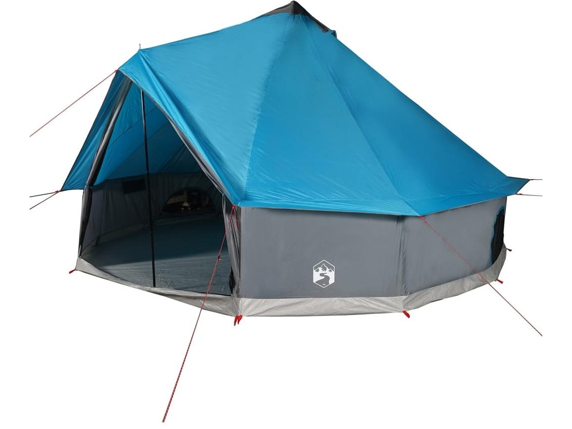 Tenda familiar tipi para 8 pessoas VIDAXL impermeável azul