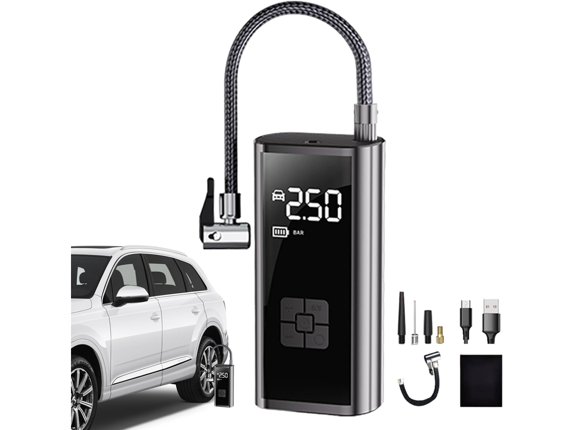Bomba De Ar Digital Para Carro, Compressor De Ar Elétrico