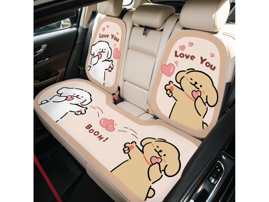 Conjunto De 7 Primos De Siège Auto D'été Em Soie Glacée, Casa De Siège Universal Com Motivo De Desenho Animado, Proteção De Siège Auto
