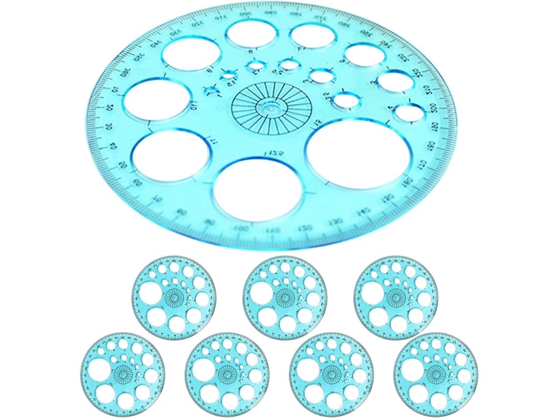 Conjunto De 8 Gabaritos Funcionais Betooky Sem Transferidor, Em