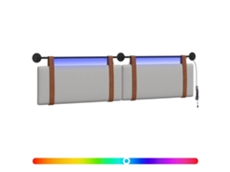 Conjunto 1 Cabeceira Suspensa Vidaxl Cinzento Couro Sintético (210 X 55 X 5 Cm)