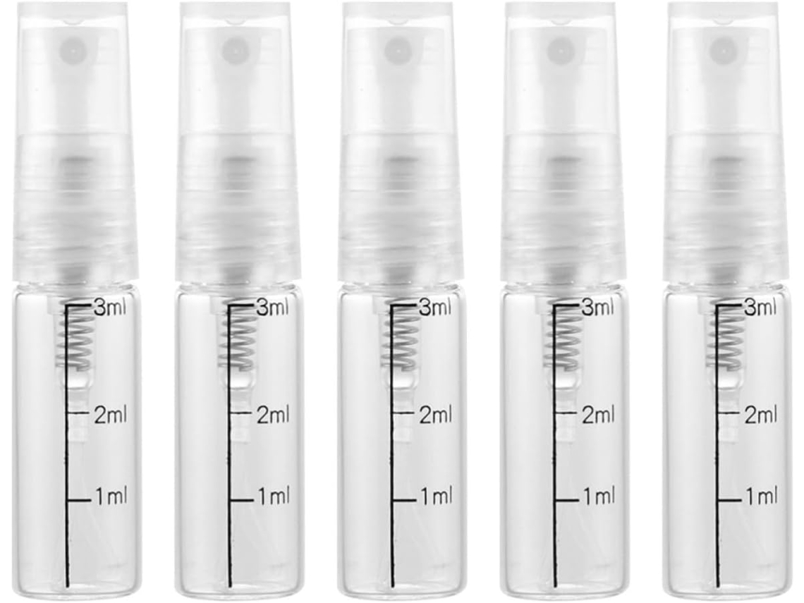 Conjunto De Frascos De Vidro Vazios De 3 Ml Com Spray, Práticos E Recarregáveis.