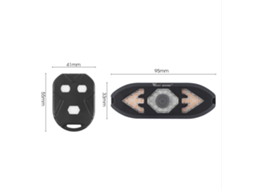 Luz Traseira Para Bicicleta Com Sinal De Virada E Buzina Controle Remoto Acessório Bike Ipx4