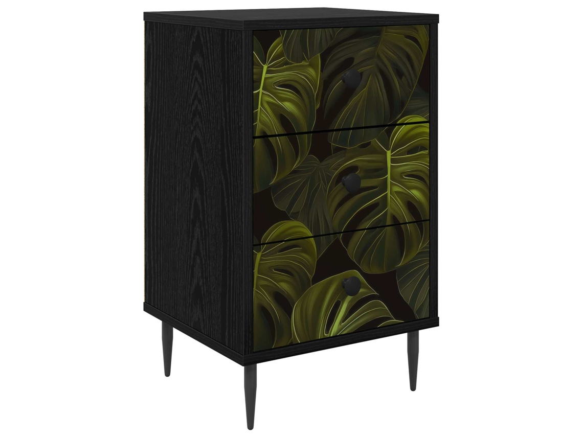 Maison Exclusive - Armário De Cabeceira Elburg Carvalho Preto 36 X 33 X 61 Cm