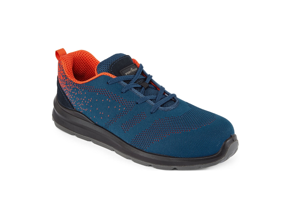 Steelite Aire Trainer S1p Sport: Conforto E Estilo Para O Trabalho Azul Laranja / 37