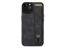 Lurelia Capa Com Cordão Iphone 12 Pro Couro Tpu Alça Preto