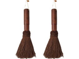 Escova De Cozinha Com Cabo Madeira E Fibra Coco, Ideal Para Limpeza Rápida, Resistente Ao Calor, Compacta E Com Design