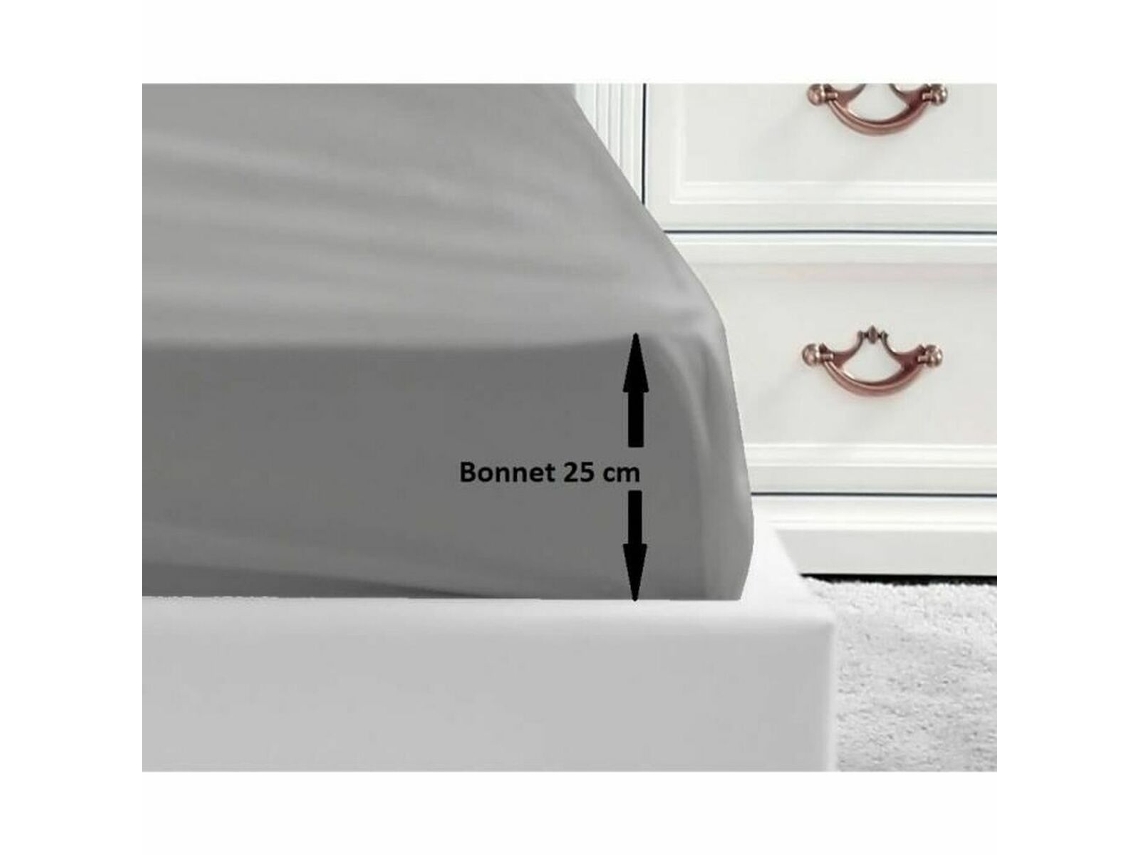 Lençol LOVELY HOME (Cinzento claro -Algodão -140x190cm)