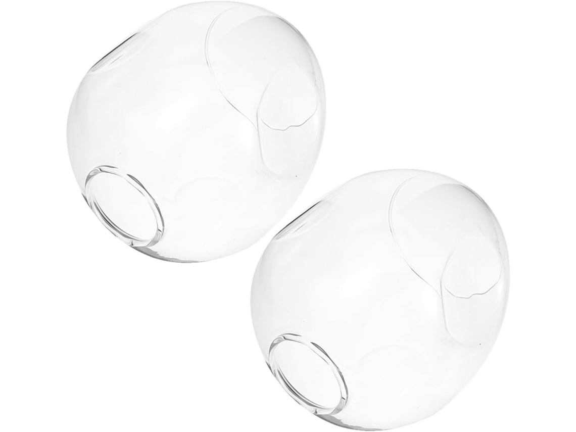 Abajur De Vidro Transparente Com Dupla Abertura E Tripla Concavidade, Iluminação