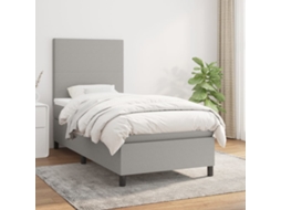 Vidaxl Cama Com Molas/colchão 80x200 Cm Tecido Cinza-claro