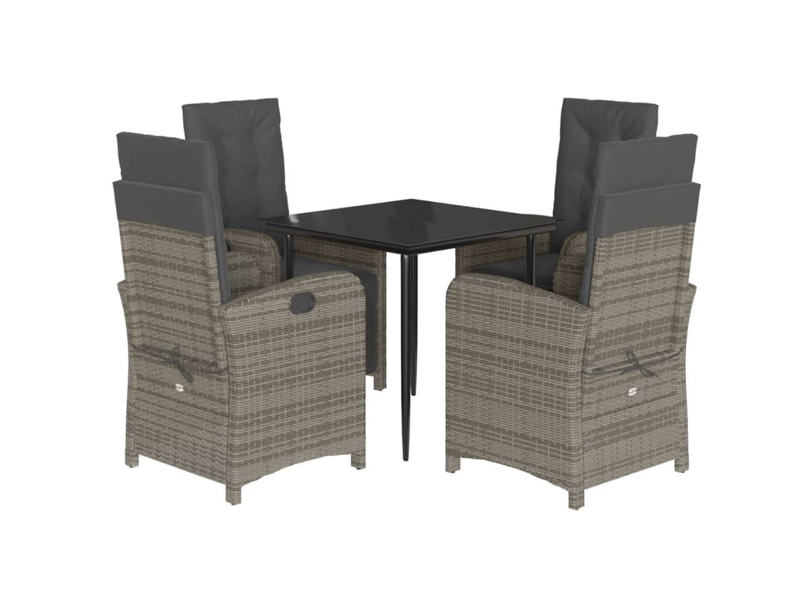 Garden Dining Set, Garden Dining Sets Vidaxl Cinzeto Rattan / Vime (80 Cm Table Length)
