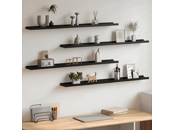 Vidaxl Prateleiras De Parede 4 Pcs 100x9x3 Cm Preto