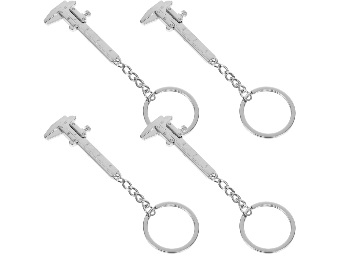 Conjunto De 4 Chaveiros Com Paquímetro Vernier Em Liga Zinco Da