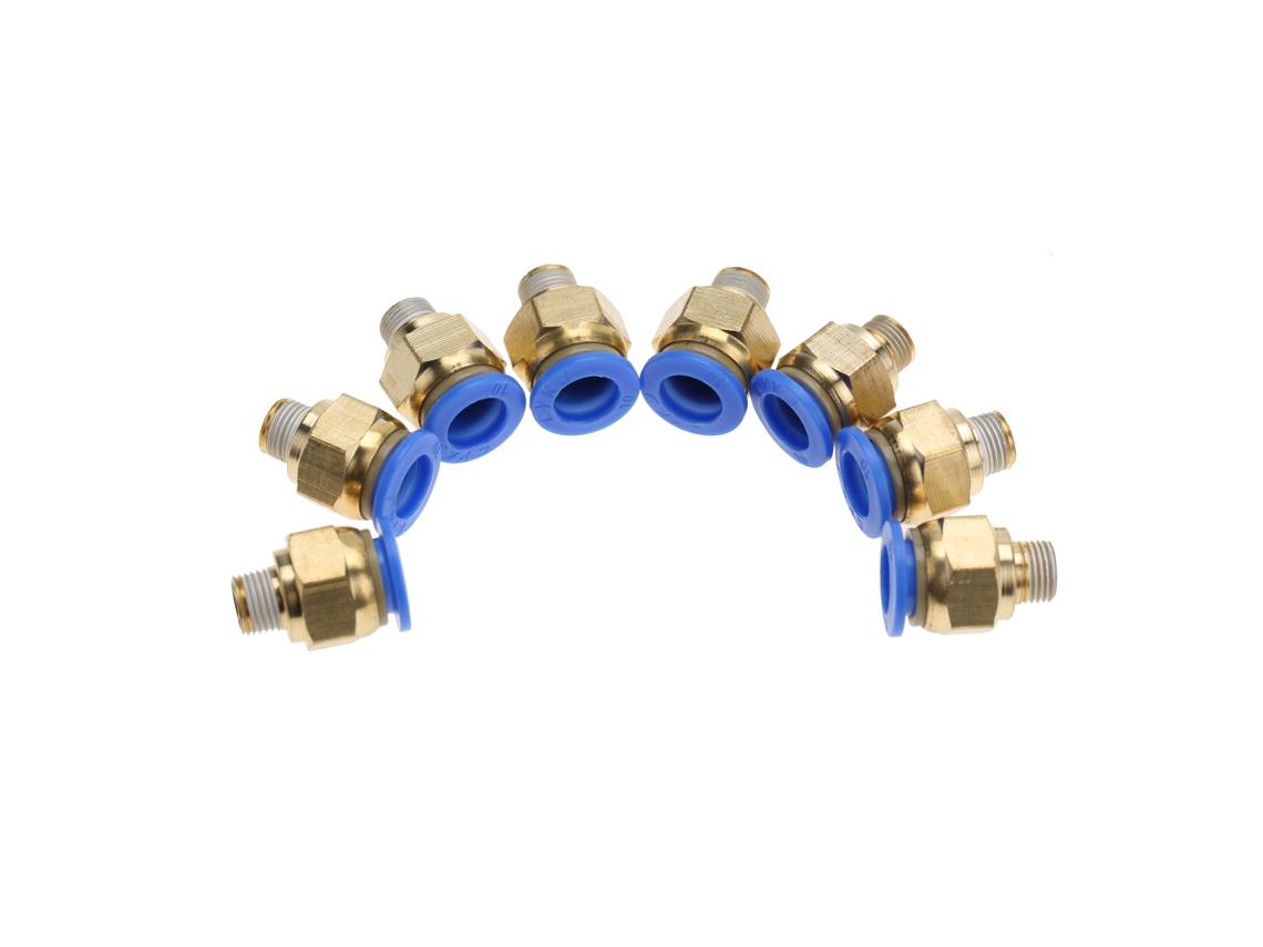 Conectores Rápidos Neumáticos De Empuje Rectos Con Rosca Macho Tubería 8mm (pc8-1 10pcs)