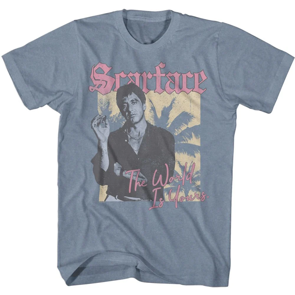 Rockinstone Scarface Movie The World Is Yours Heather Indigo Adult T-shirt Size:xl