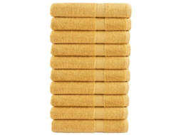 Vidaxl Toalhas Premium Solund 10 Pcs 100x200 Cm 600 Gsm Dourado