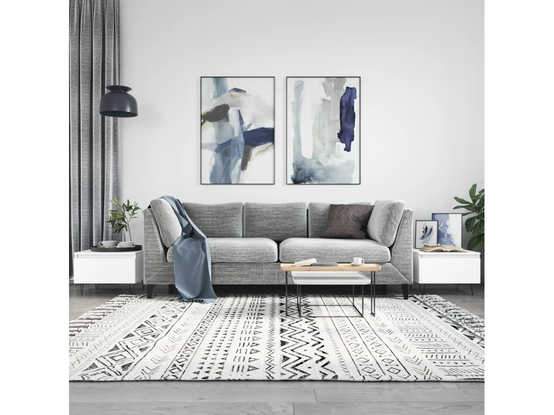 Vidaxl Mesas De Centro 2 Pcs 50x46x35 Cm Derivados De Madeira Branco