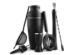 Conjunto De Coqueteleira De 8 Peças - Preto Fosco - Aço Inoxidável Preto