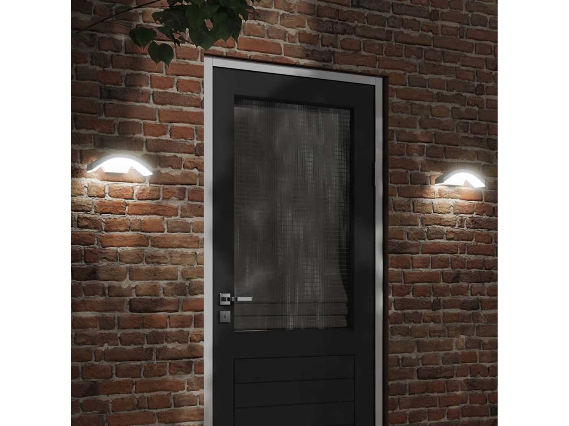 Vidaxl Candeeiros Parede Led Exterior C/ Sensor 2 Pcs Alumínio Branco