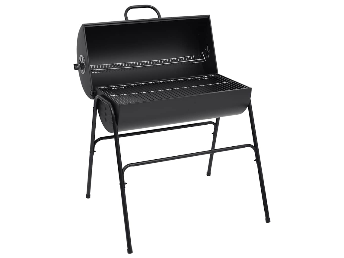Vidaxl Grelhador Barril C/ 2 Grelhas De Cozinhar 80x95x90 Cm Aço Preto