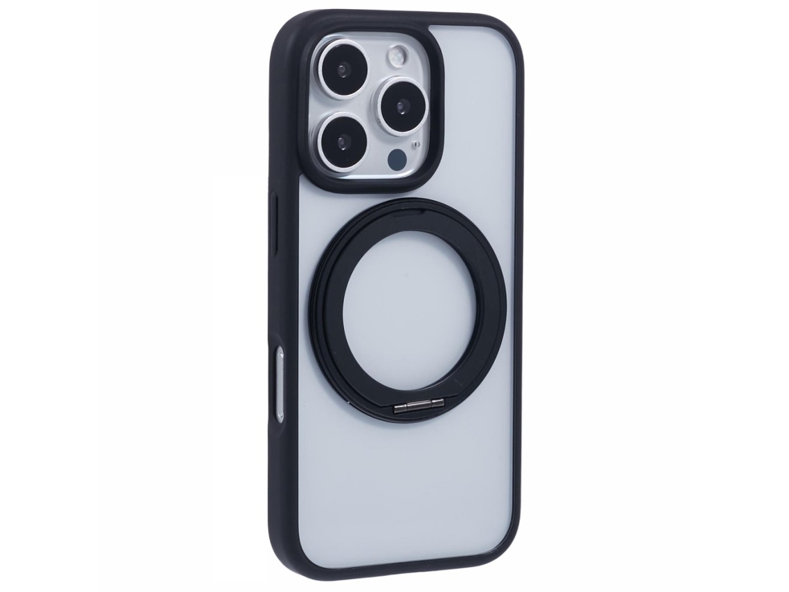 Capa Em Tpu Com Suporte, Para Apple Iphone 16 Pro Max - Preto
