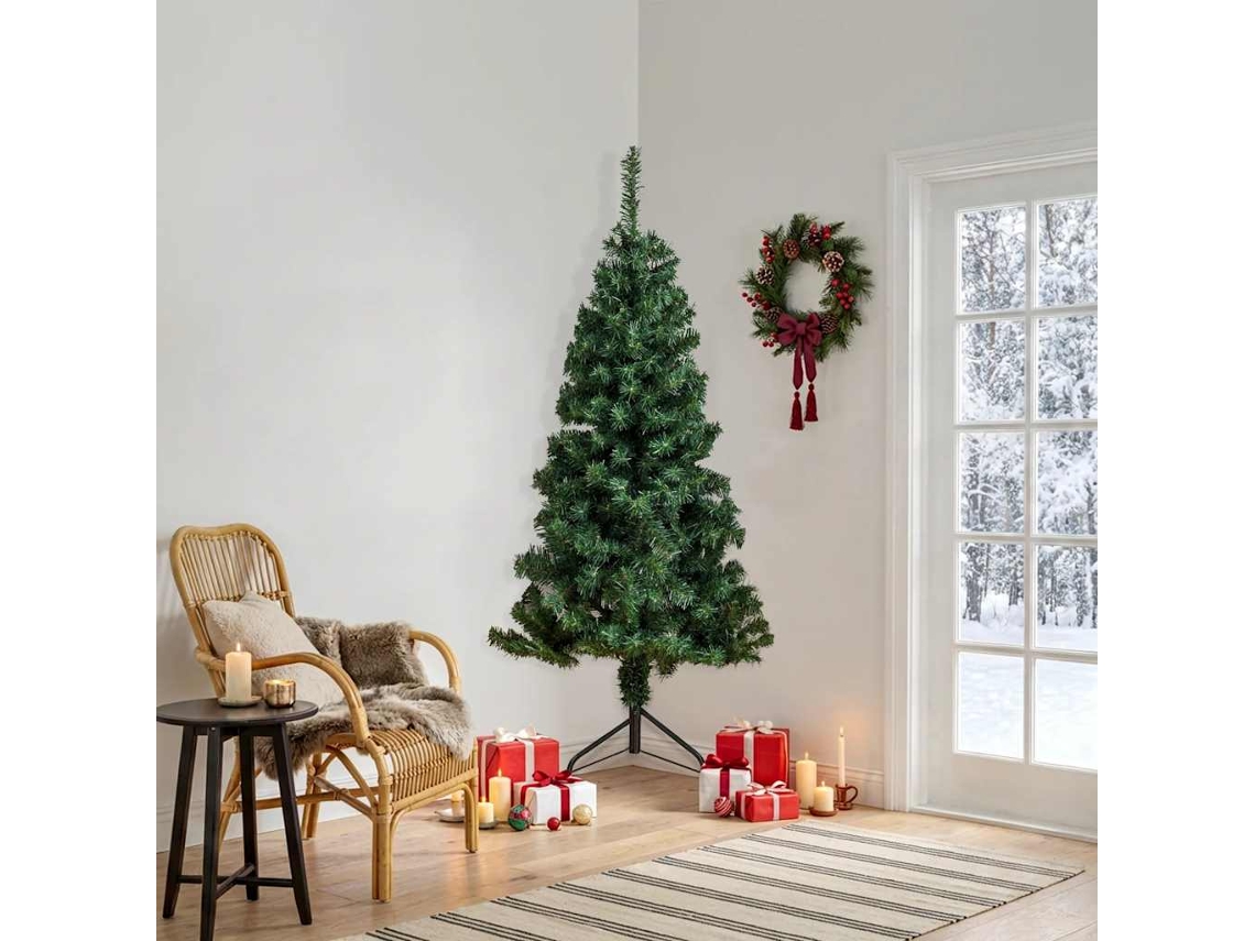 Vidaxl Árvore De Natal Artificial De Canto 180 Cm Pvc Verde